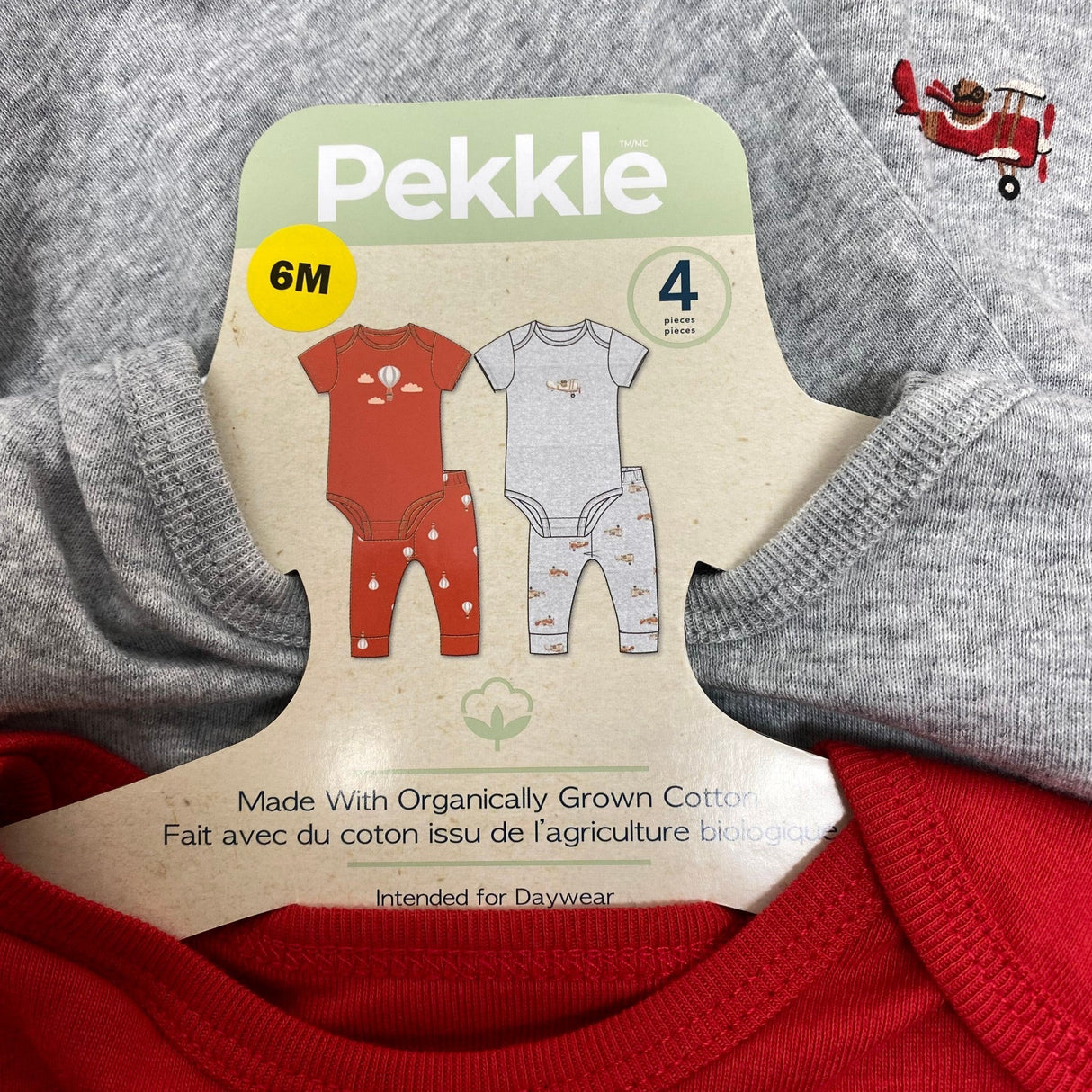 Pekkle Baby 4 Piece Cotton Daywear Set - Balloons/Planes - 6 Months
