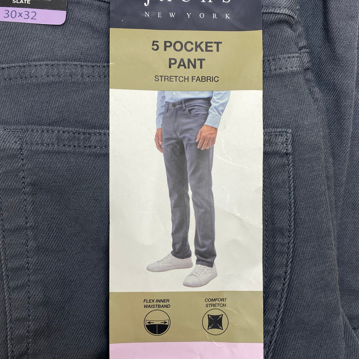 Jachs Men's Straight Fit 5 Pocket Pant - Slate SIZE - 30