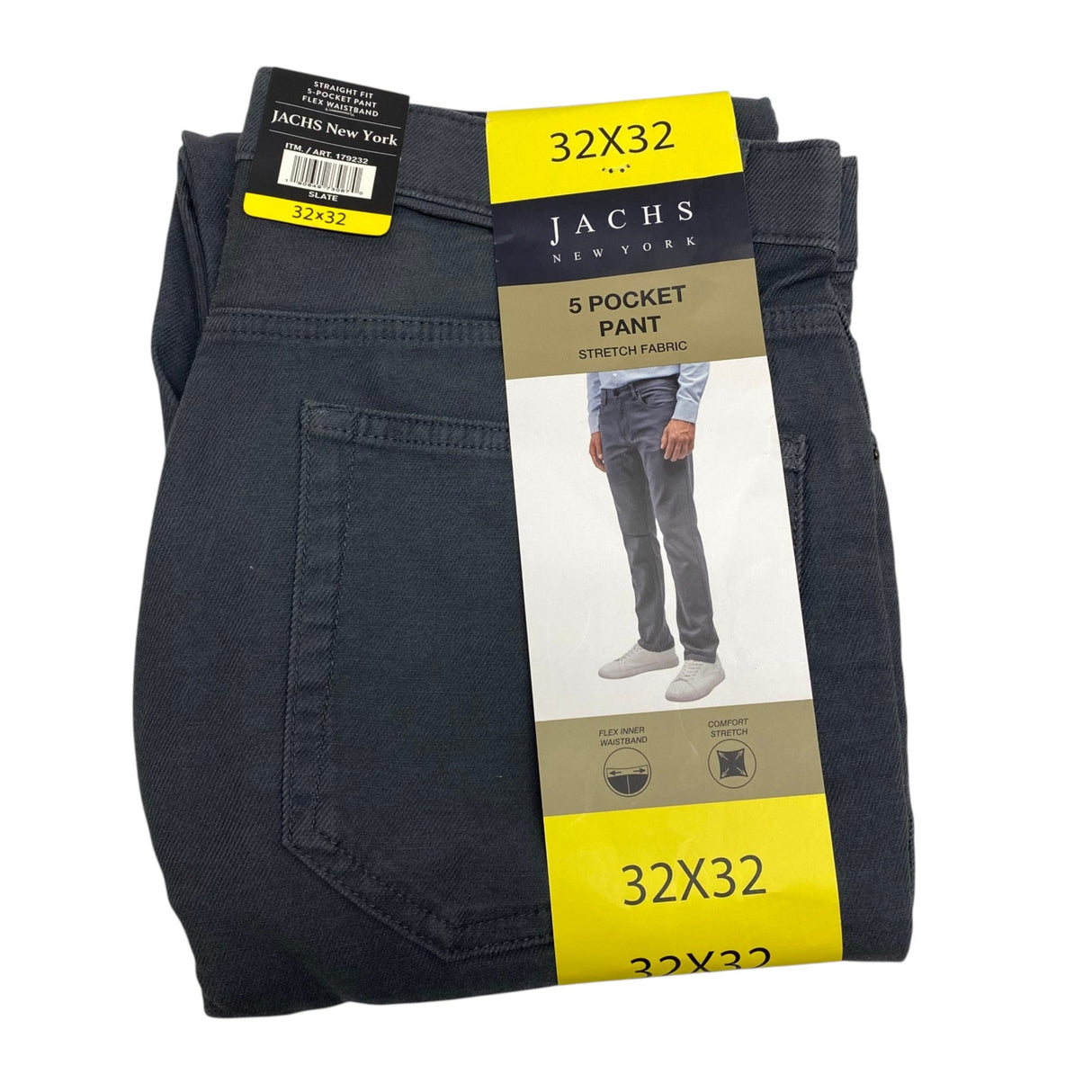 Jachs Men's Straight Fit 5 Pocket Pant - Slate SIZE - 32