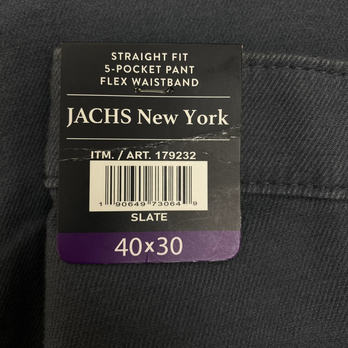 Jachs Men's Straight Fit 5 Pocket Pant - Slate SIZE - 40