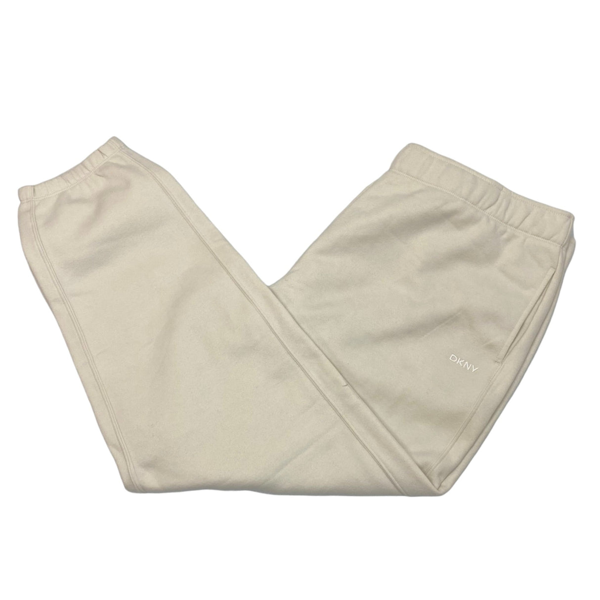 DKNY Women's Fleece Pant - Cream SIZE - XXL