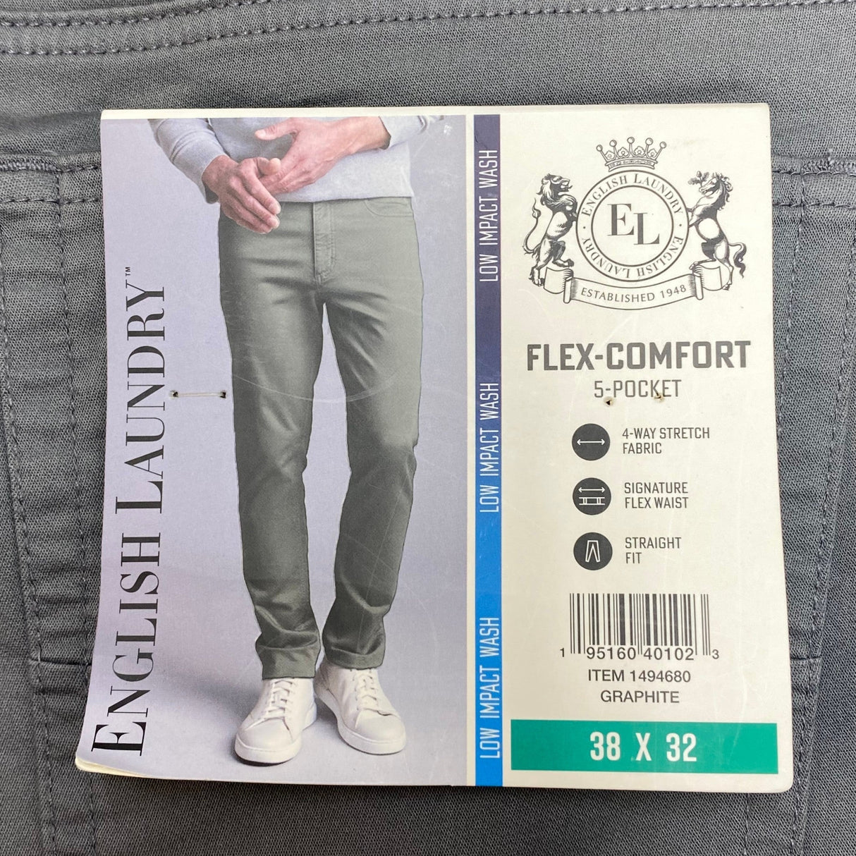 English Laundry Men's Slim Fit Pant - Graphite SIZE - 38