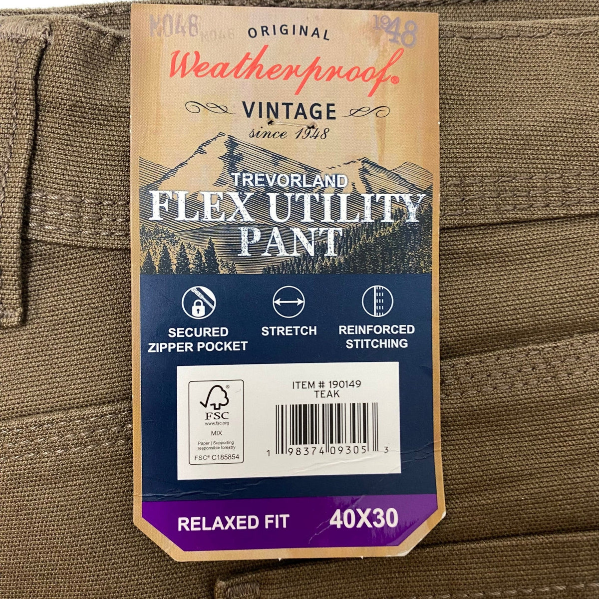 Weatherproof Men's Trevorland Flex Utility Pant - Teak SIZE - 40