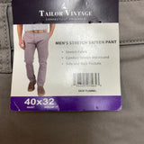 Tailor Vintage Men's Stretch Sateen Pant - Grey Flannel SIZE - 40