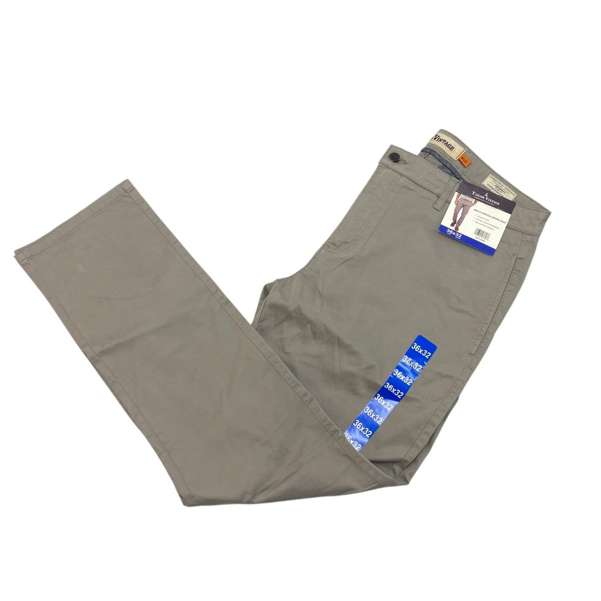 Tailor Vintage Men's Stretch Sateen Pant - Grey Flannel SIZE - 36