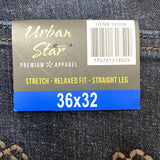 Urban Star Men's Straight Leg Jeans - Dark Wash SIZE - 36
