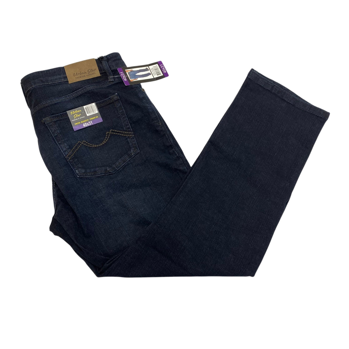 Urban Star Men's Straight Leg Jeans - Dark Wash SIZE - 40