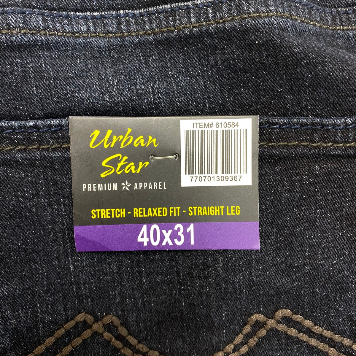 Urban Star Men's Straight Leg Jeans - Dark Wash SIZE - 40