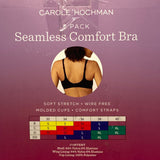 Carole Hochman 2 Pack Seamless Comfort Bra Black/Mocha SIZE - Large