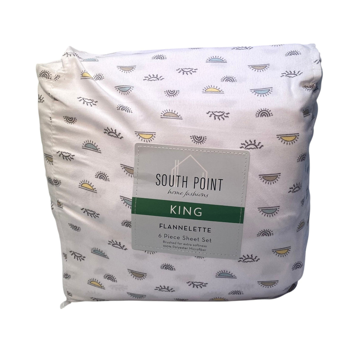 South Point Microfibre Flannelette 5 Piece King Sheet Set - Super Sun