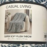 Casual Living Super Soft Plush Throw - Shelly Slate - 152cm x 177cm