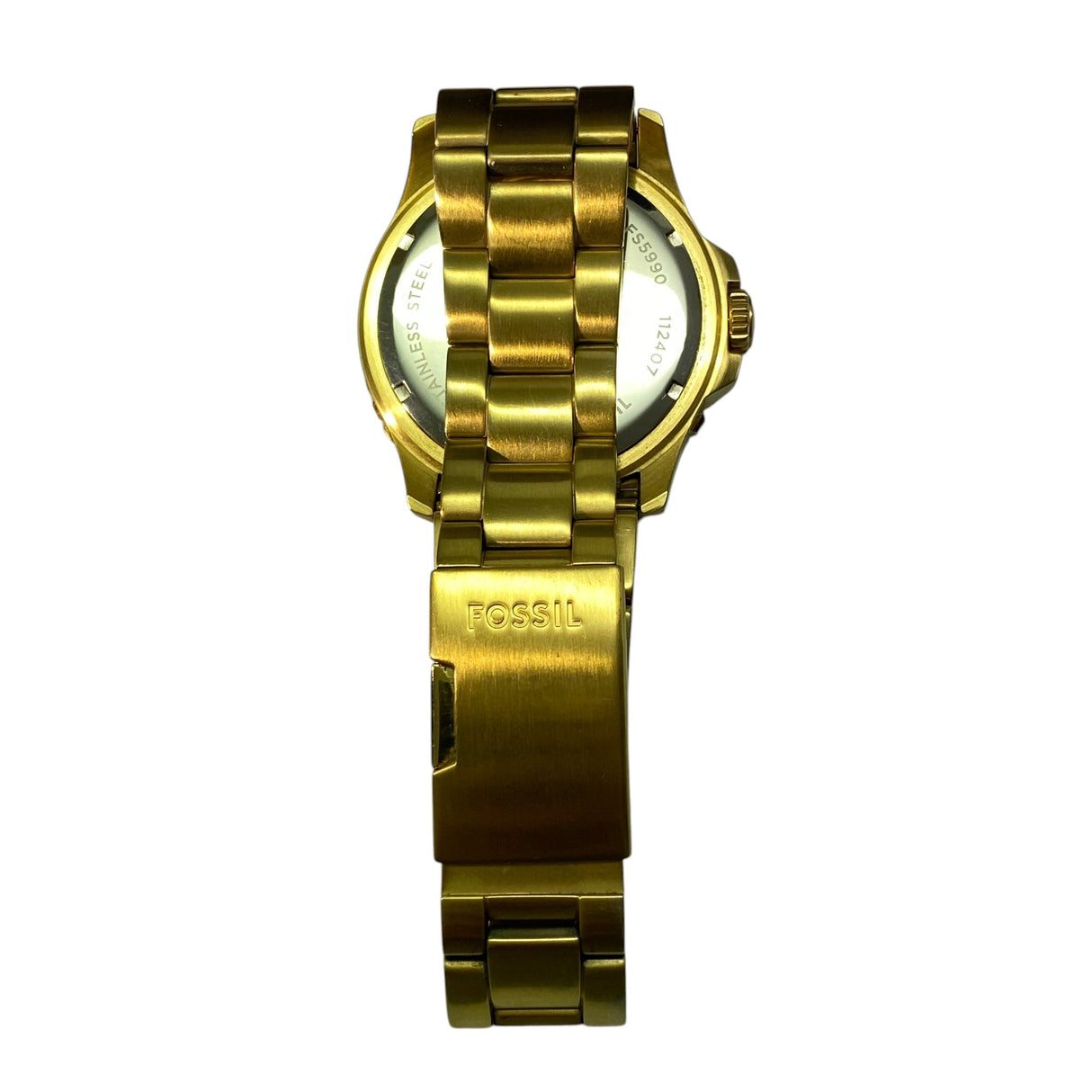 Fossil Blue GMT 46 mm Men's Gold-Tone Stainless Steel Watch
