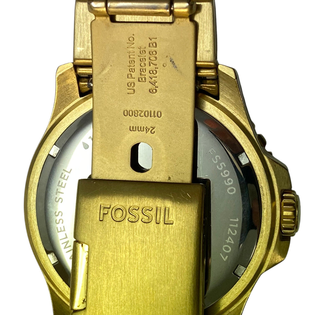 Fossil Blue GMT 46 mm Men's Gold-Tone Stainless Steel Watch
