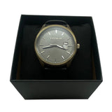 Coach Oliver Black Leather Strap Grey Dial Men's Watch