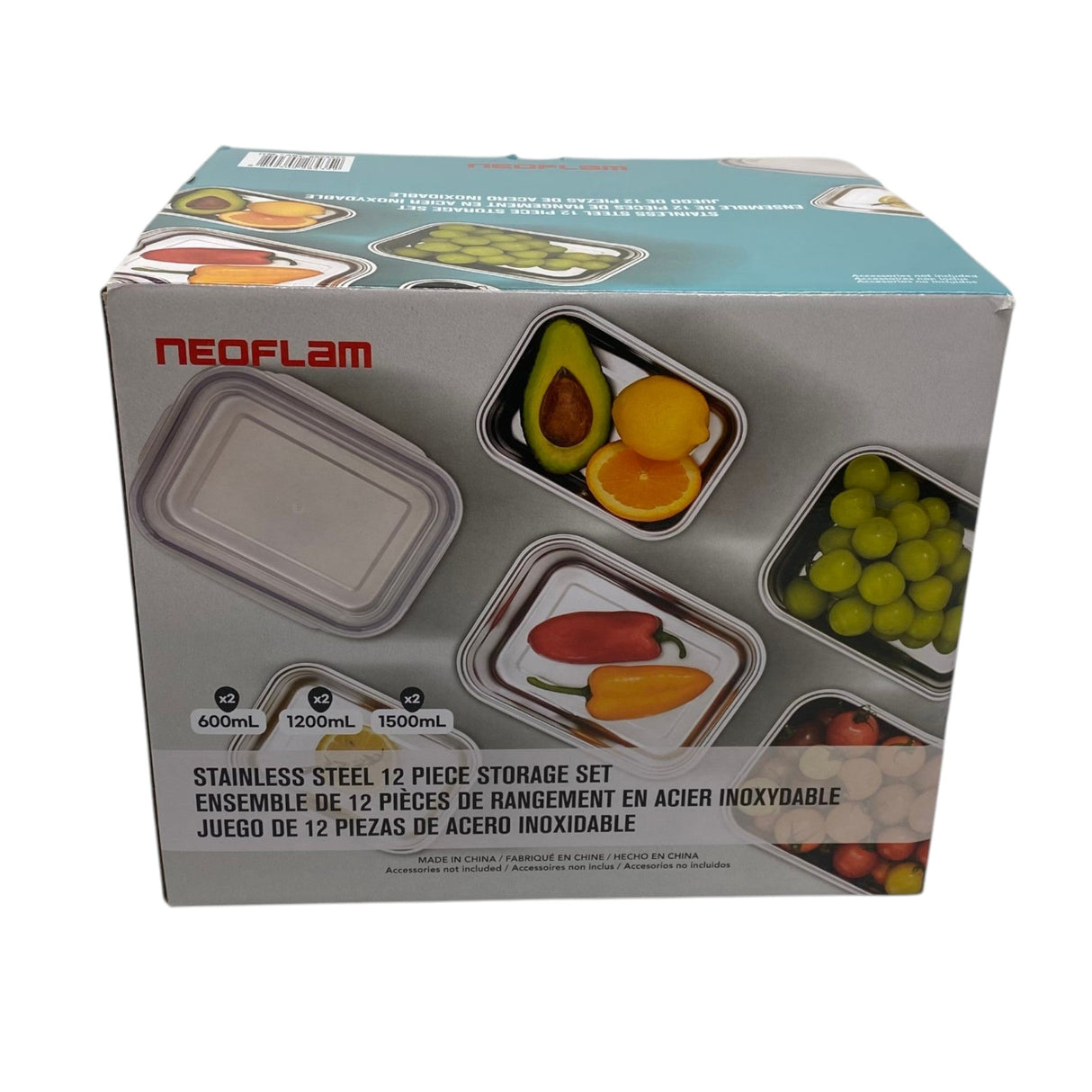 Neoflam 10 Piece Stainless Steel Container Set with Lids