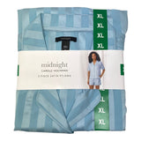 Carole Hochman Women's 2 Piece Satin Summer Pyjamas - Blue SIZE - Extra Large