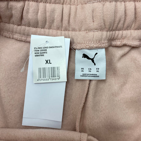 Puma Women's Fleece Trackpant - Rose Quartz SIZE - Extra Large