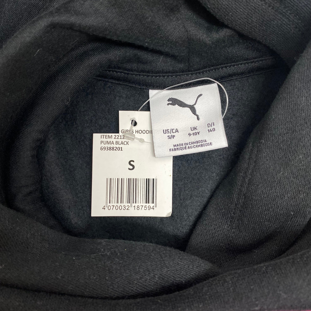 Puma Girl's Logo Fleece Hoodie SIZE - 10 Small