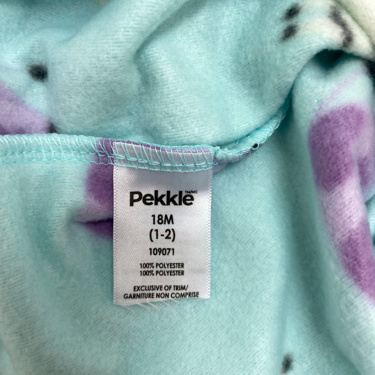 Pekkle Girl's Fleece Sleepsuit - Sheep & Cow - 18 Months