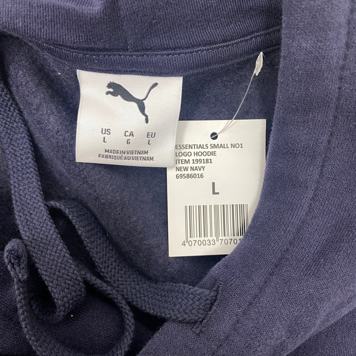 Puma Men's Essential Small Logo Hoodie - Navy SIZE - Large