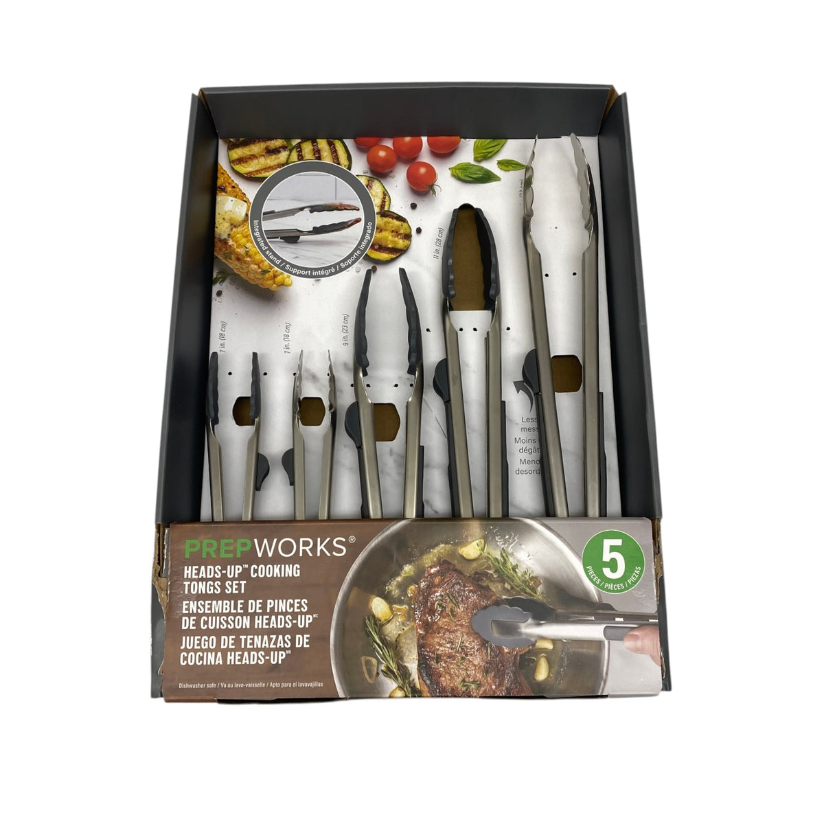 Prepworks Stainless Steel Tong 5 Piece Set