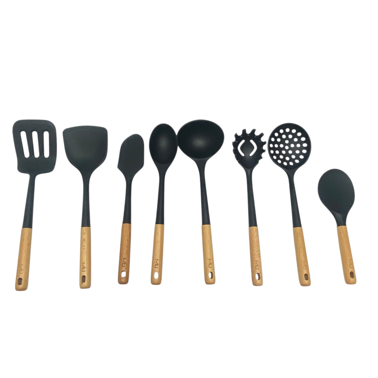 Miu Silicone Utensil Set 8 Piece Beechwood Handle
