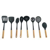 Miu Silicone Utensil Set 8 Piece Beechwood Handle