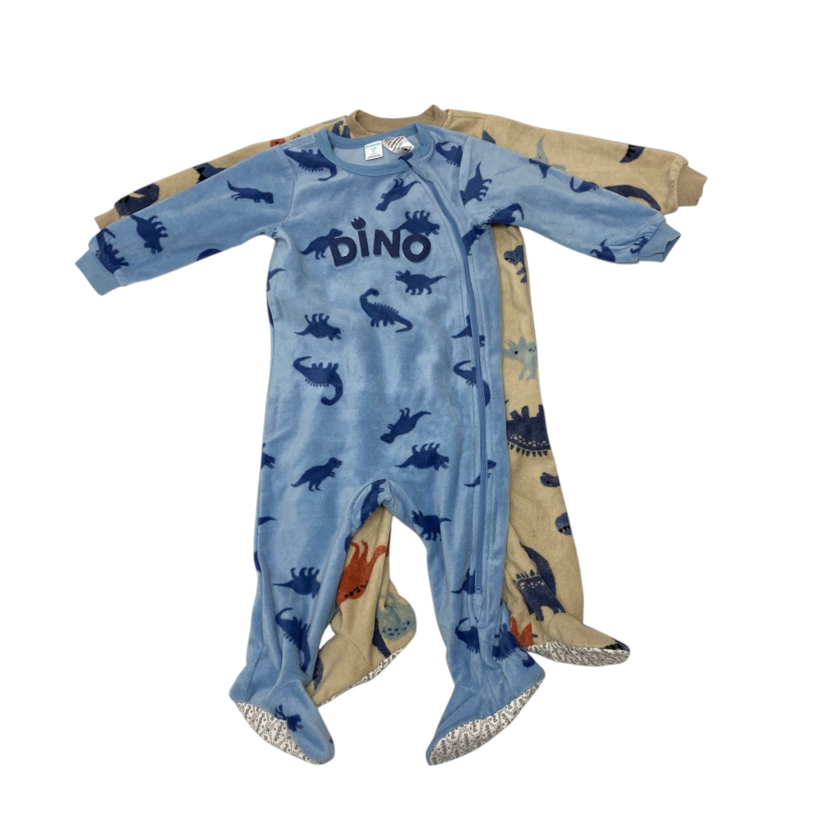 Pekkle Kid's 2 Pack Sleepsuits - Dinosaurs - 12 Months