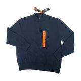 Jack Wills Men's 1/4 Zip Knit Sweatshirt - Navy SIZE - XXL