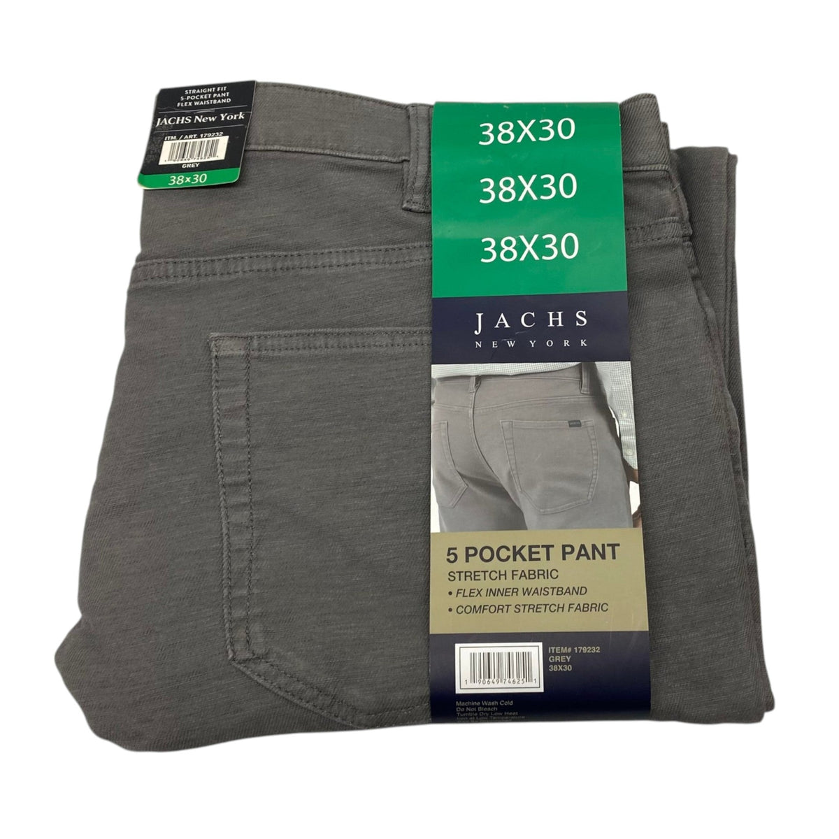 Jachs Men's Straight Fit Pants - Grey SIZE - 38
