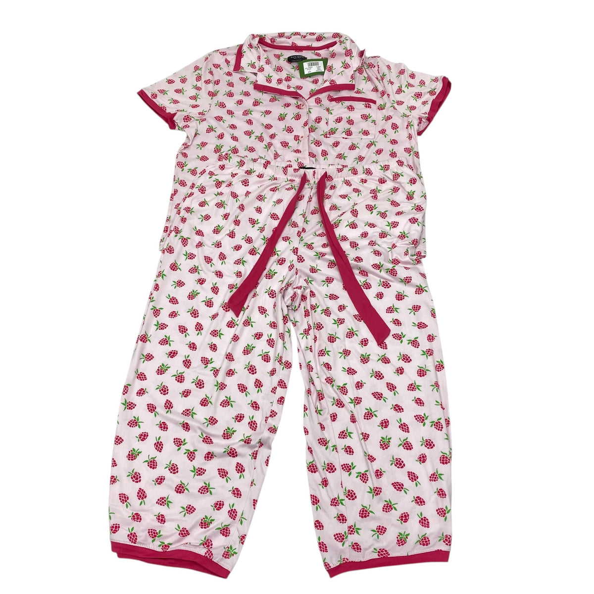 Kate Spade Women's 2 Piece Capri Pyjama Set - Strawberry SIZE - Large