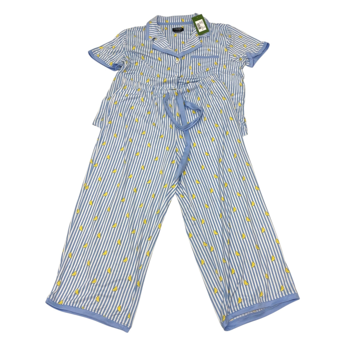 Kate Spade Women's 2 Piece Capri Pyjama Set - Lemon SIZE - Medium