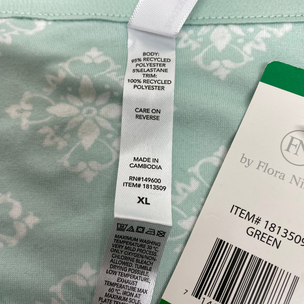 Flora Nikrooz Women's 2 Piece Satin Trim Pyjama Set - Green SIZE - Extra Large