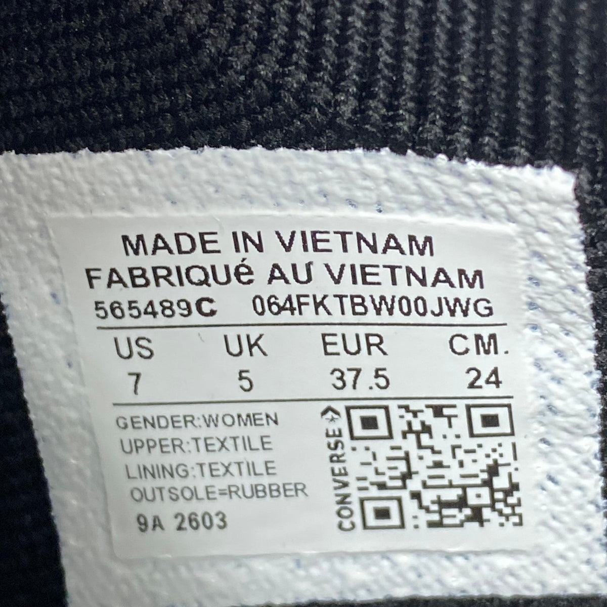 Converse Women's Knit Sneakers - Black - Size 37.5 SIZE - 37.5