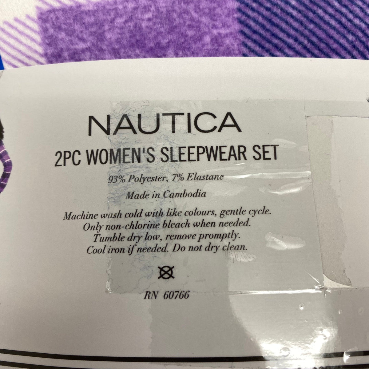 Nautica Women's 2 Piece Fleece Pyjama Set - Purple Plaid SIZE - Large