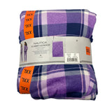 Nautica Women's 2 Piece Fleece Pyjama Set - Purple Plaid SIZE - XXL