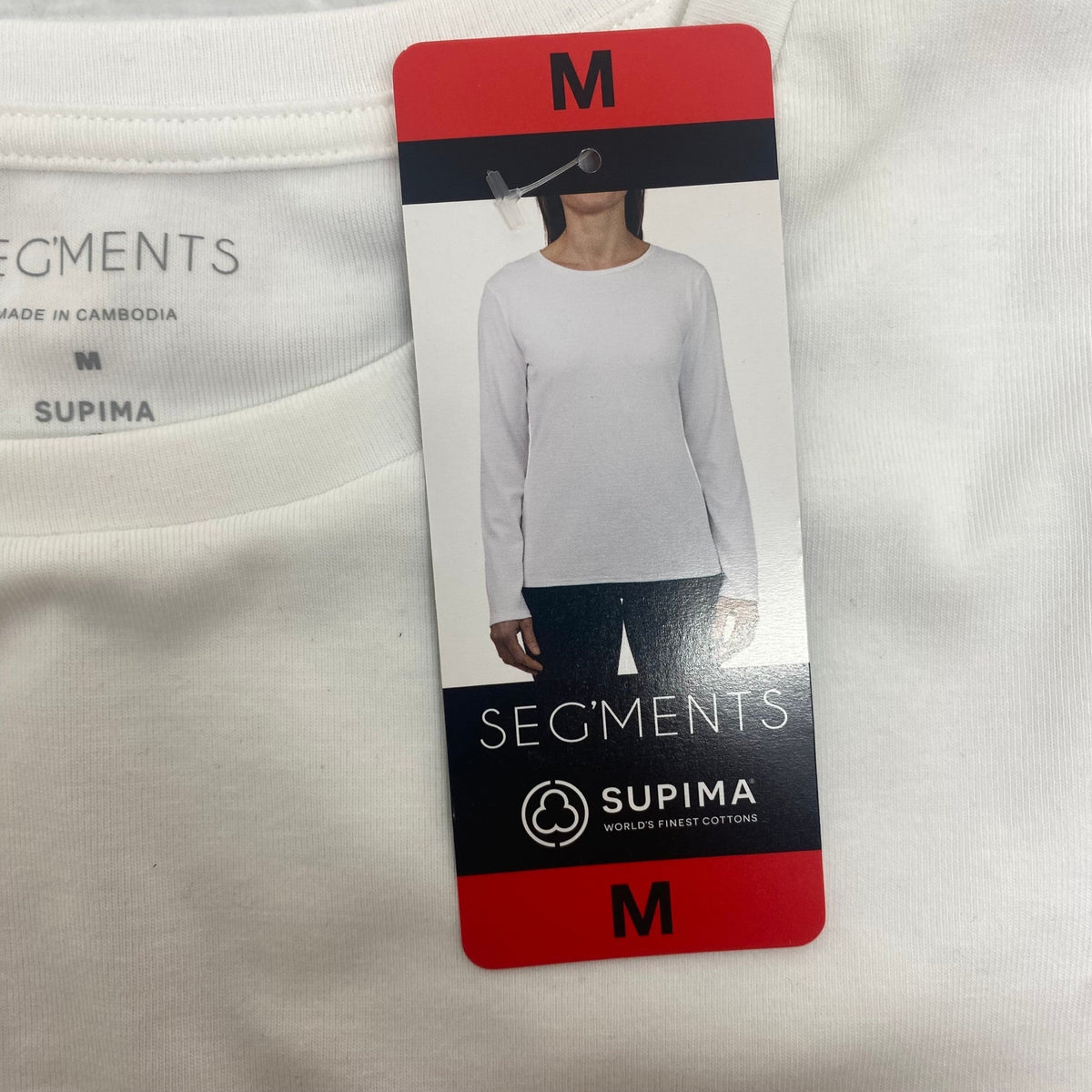 Segments Women's Long Sleeve Supima Cotton Tee - White - SIZE - Medium