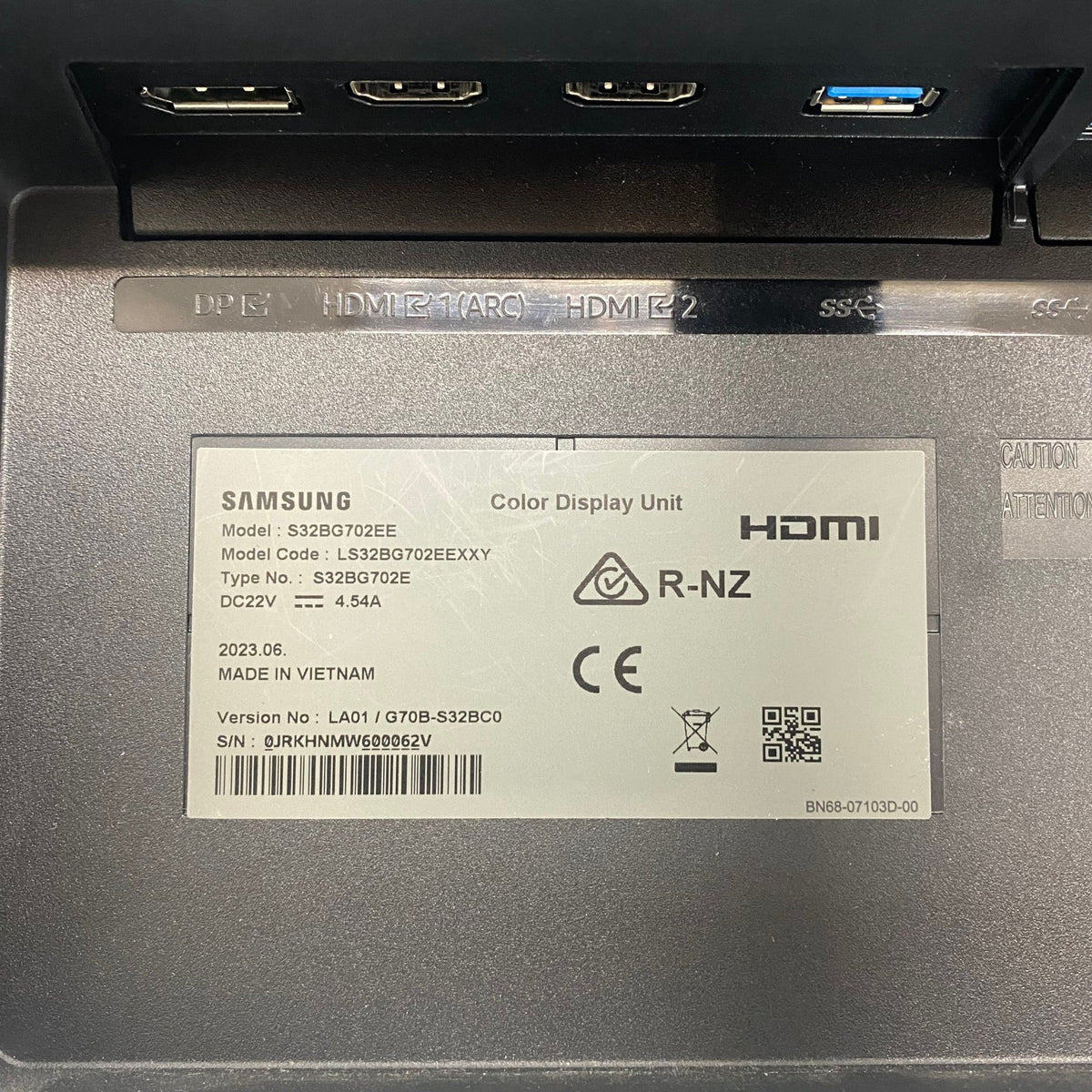 Samsung Odyssey 32" G7 G70B UHD 144Hz Gaming Monitor