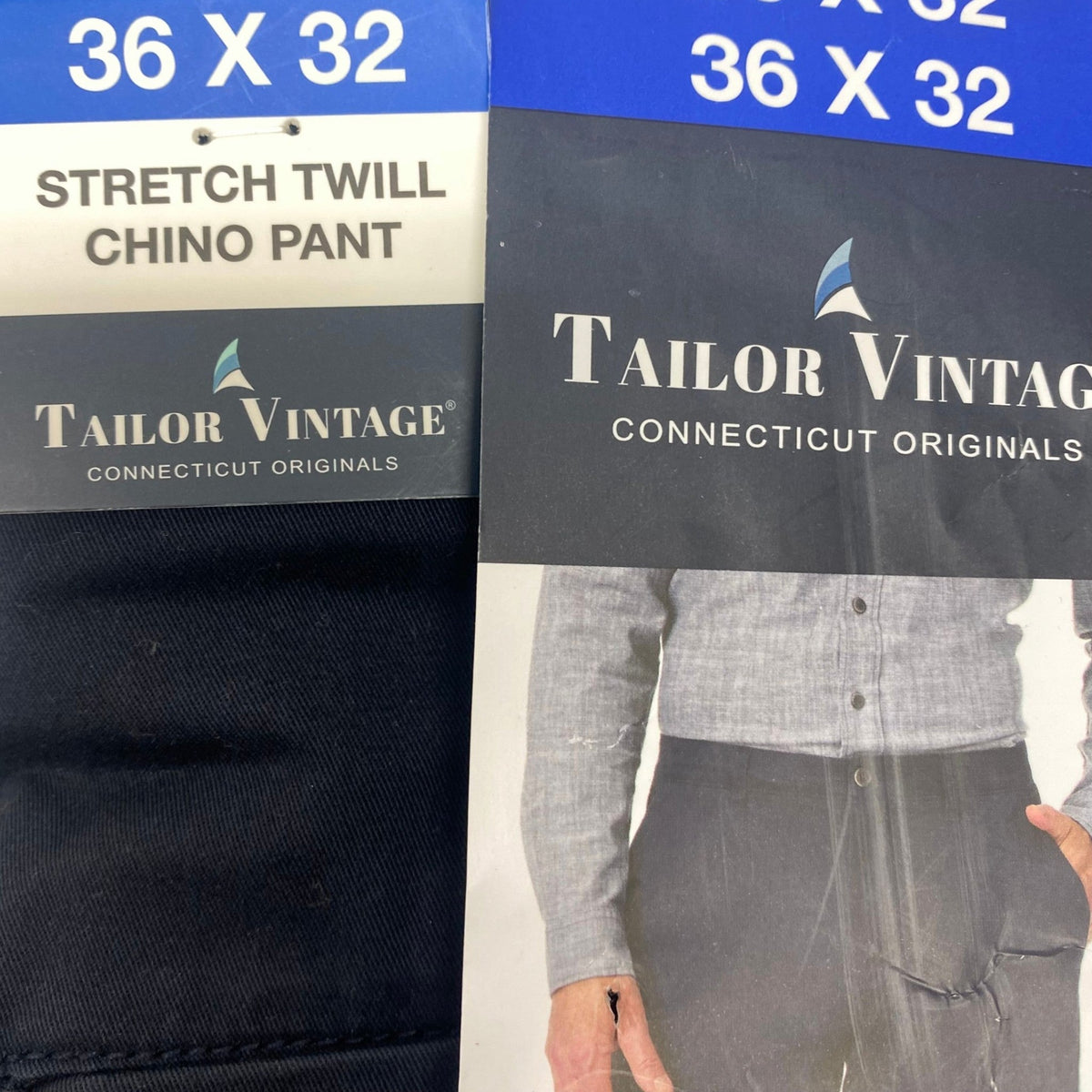 Tailor Vintage Men's Stretch Twill Chino Pant - Dark Navy SIZE - 36