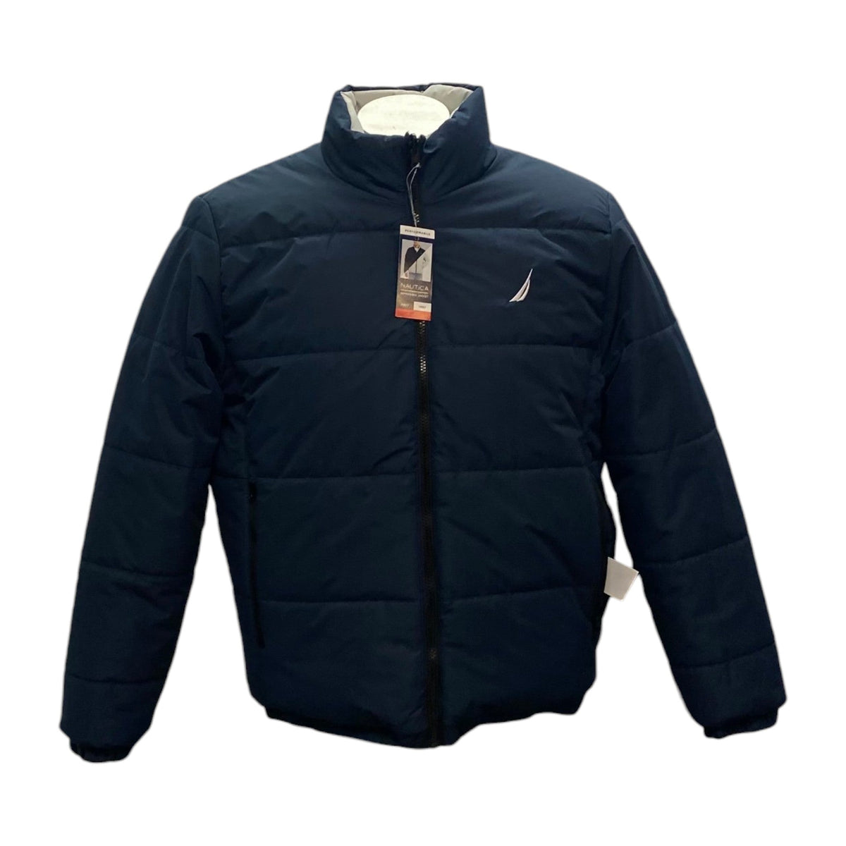 Nautica Men's Reversible Puffer Jacket - Navy/Grey SIZE - Medium