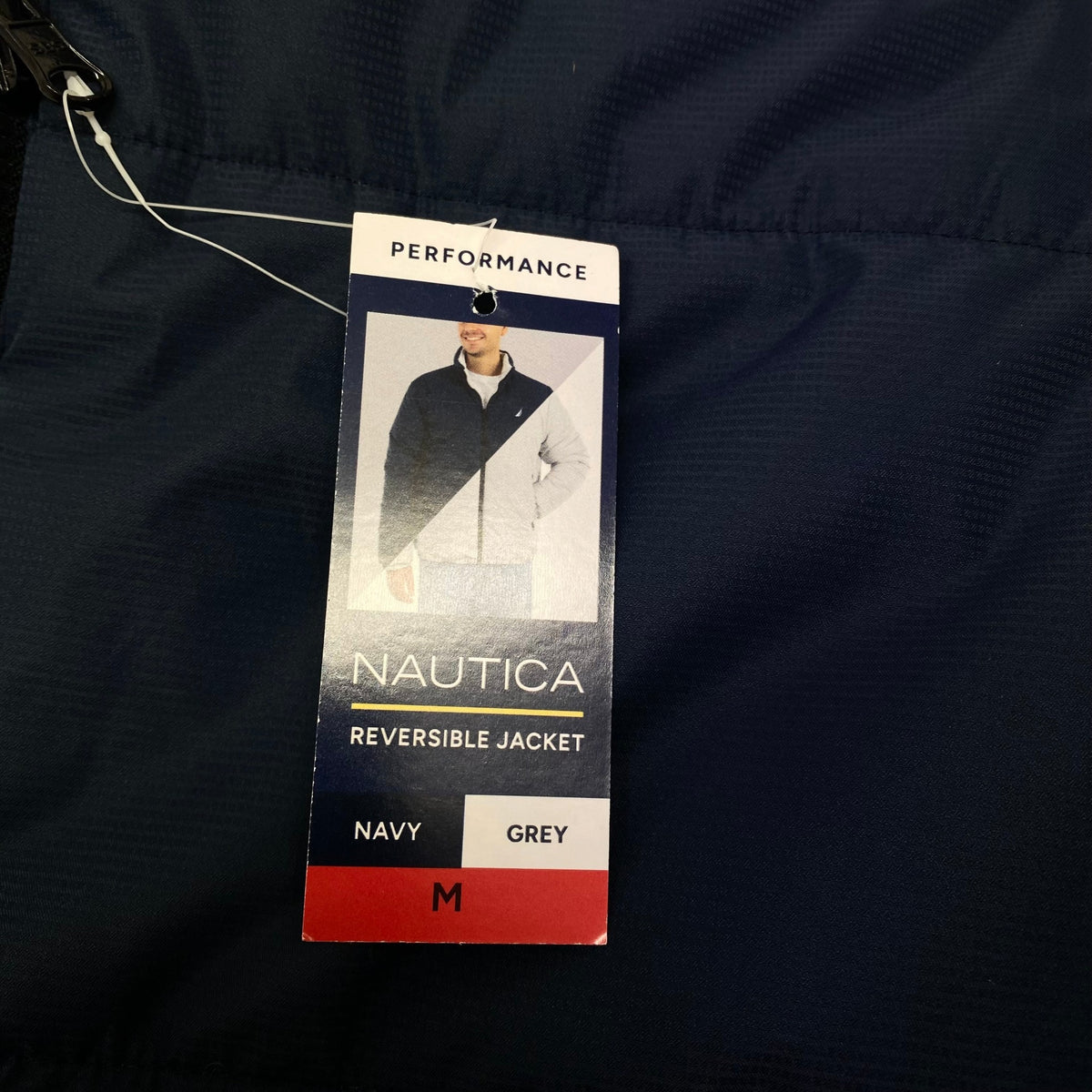Nautica Men's Reversible Puffer Jacket - Navy/Grey SIZE - Medium
