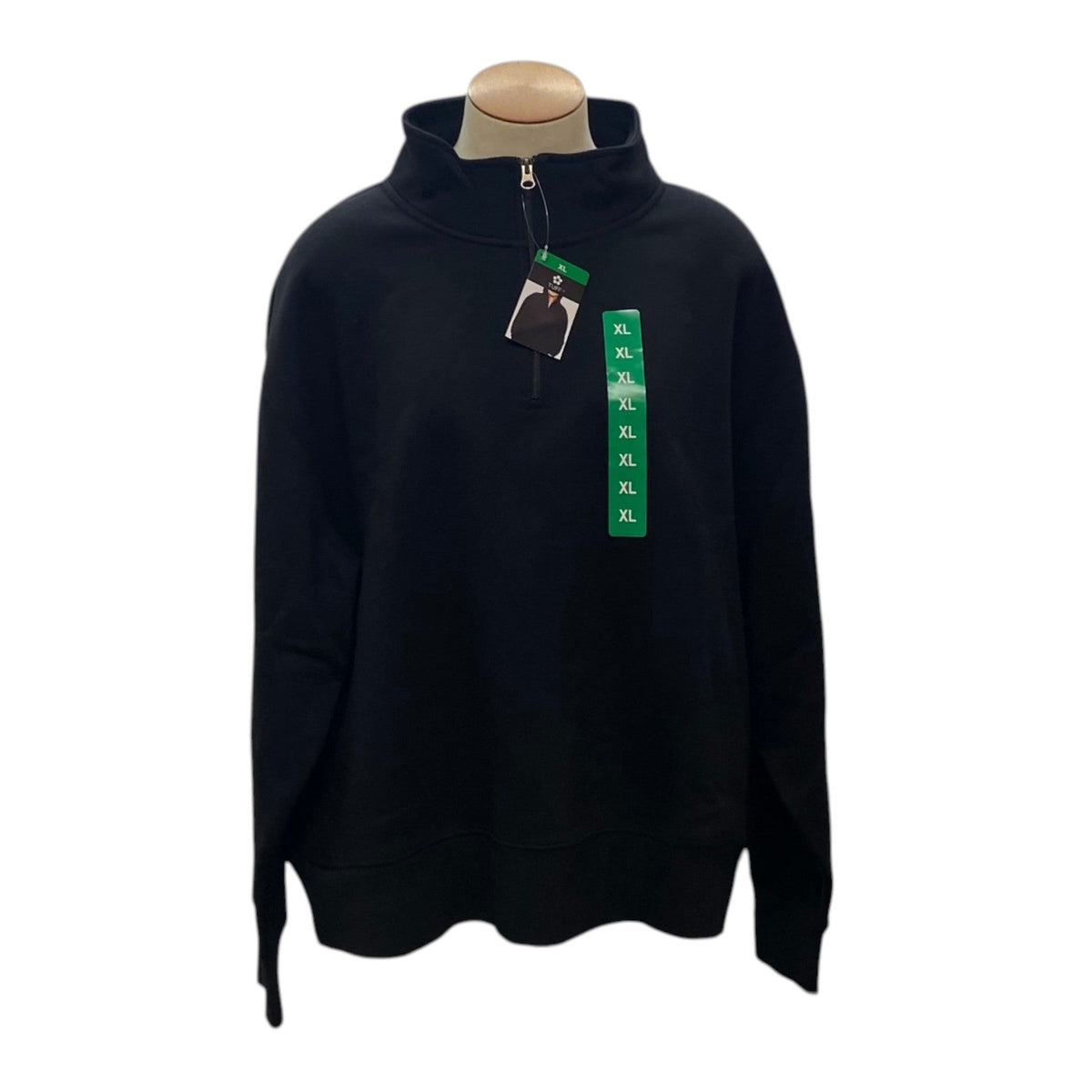 Tuff Women's 1/4 Zip Sweatshirt - Black SIZE - Extra Large