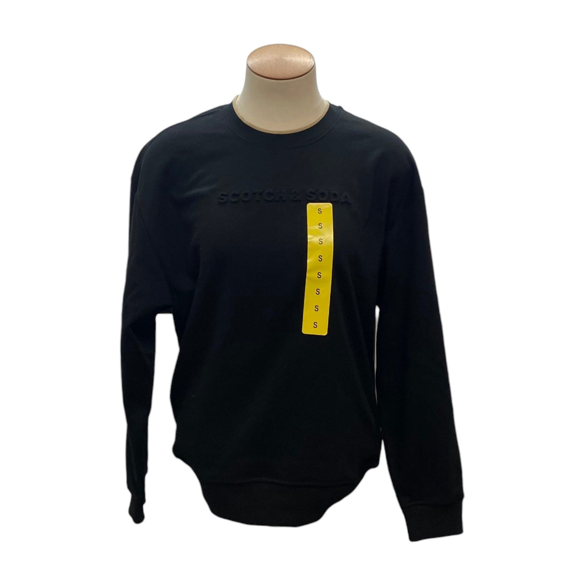 Scotch & Soda Men's Long Sleeve Crew Sweatshirt - Black SIZE - Small