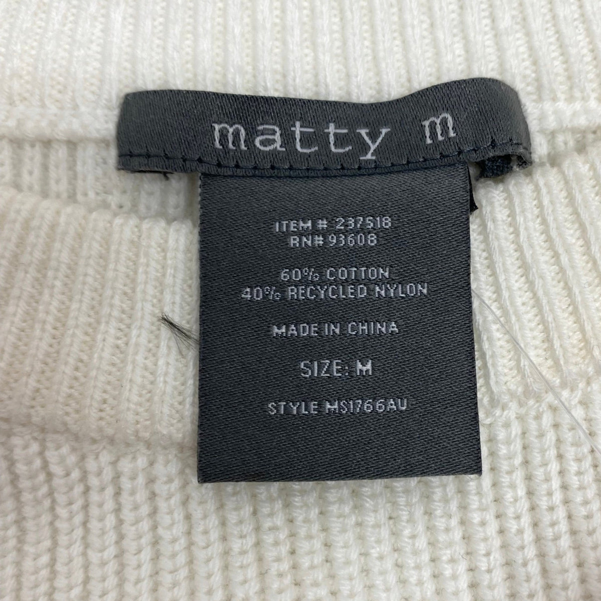 Matty M Women's Knit Sweatshirt - Ivory SIZE - Medium