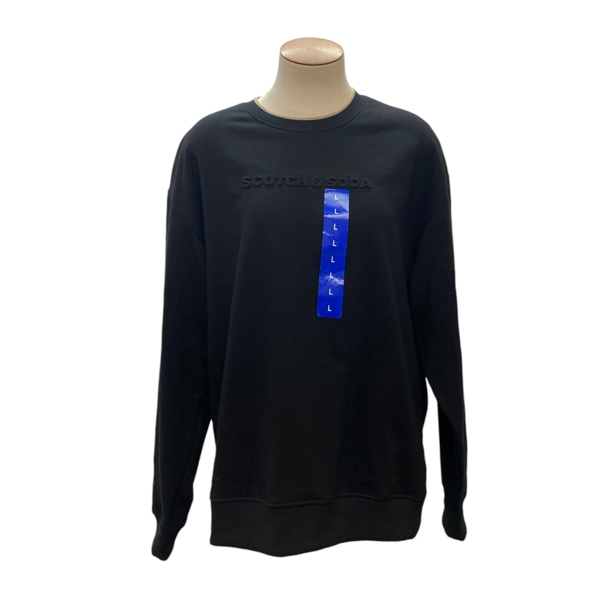 Scotch & Soda Men's Long Sleeve Crew Sweatshirt - Black SIZE - Large