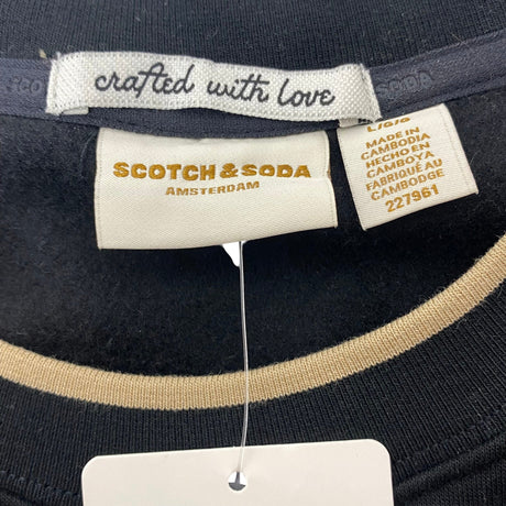 Scotch & Soda Men's Long Sleeve Crew Sweatshirt - Black SIZE - Large