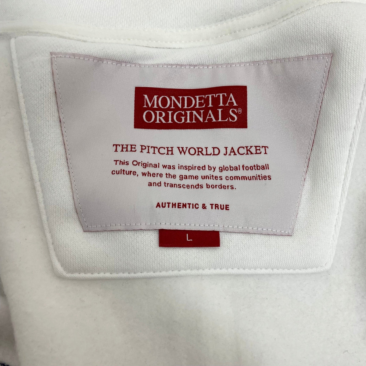 Mondetta Men's Soccer Jacket - Pitch White/England SIZE - Large