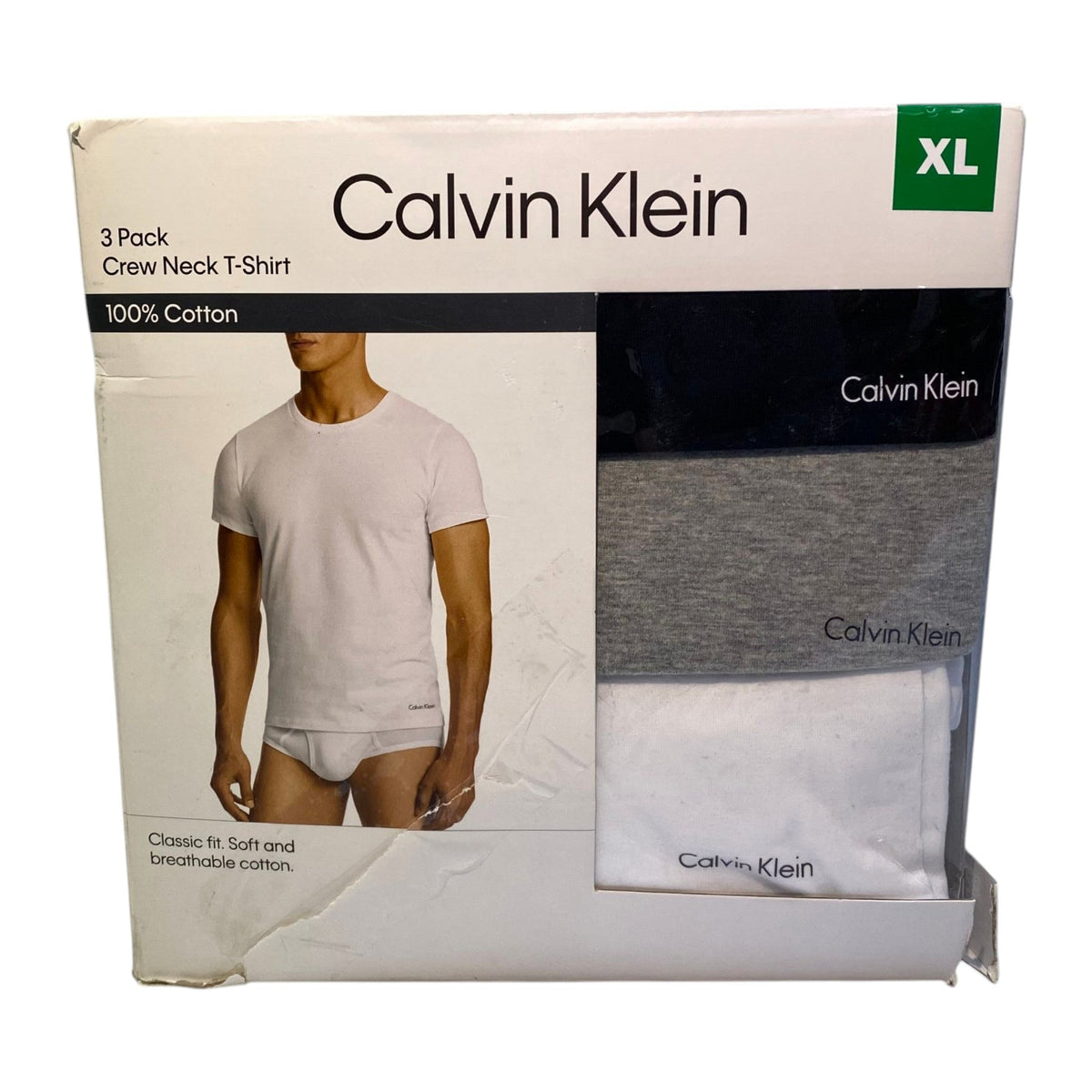Calvin Klein Men's 3 Pack Crew Neck T-Shirts SIZE - Extra Large