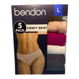 Bendon Women's 5x Comfy Brief - Multicolour SIZE - Large