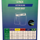 Puma Boys's 6 Pack Boxer Briefs SIZE - Medium